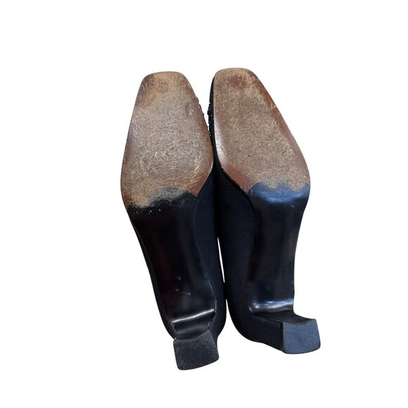 Stuart Weitzman Womens Black Leather Heeled 2.5 " Shoes  Size 7B SKU 7482 - Picture 9 of 11